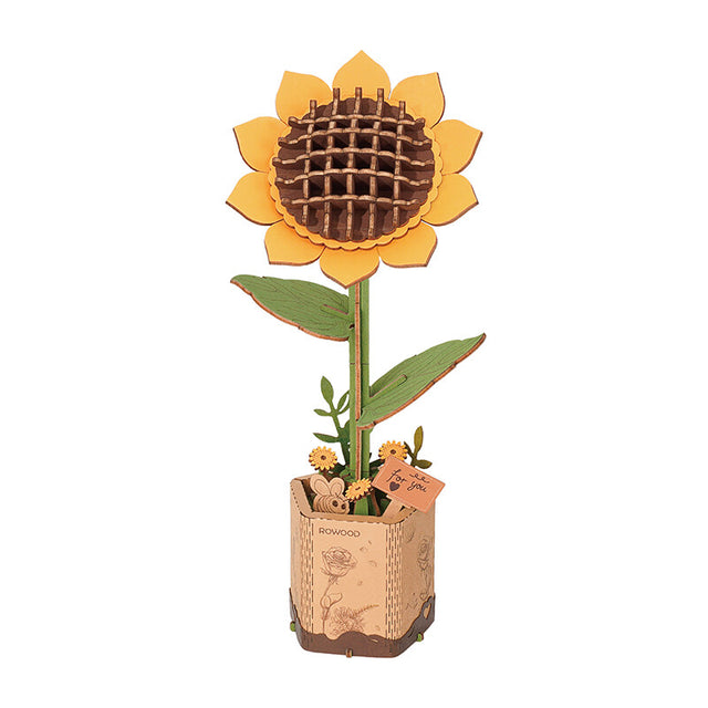 Flower Bouquet DIY 3D Wooden Puzzle Floral Craft Kit Creative Home Decor Gift