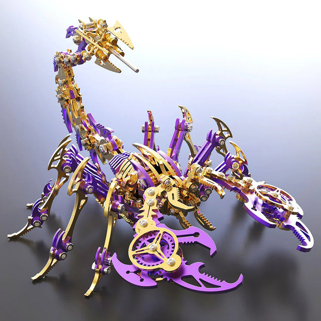 3D Metal Purple Gold  Scorpion King Assembly Educational Puzzle DIY Toy