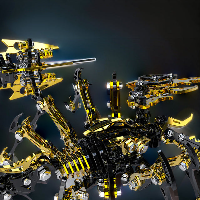 3D Metal Black Gold  Scorpion King Assembly Educational Puzzle DIY Toy
