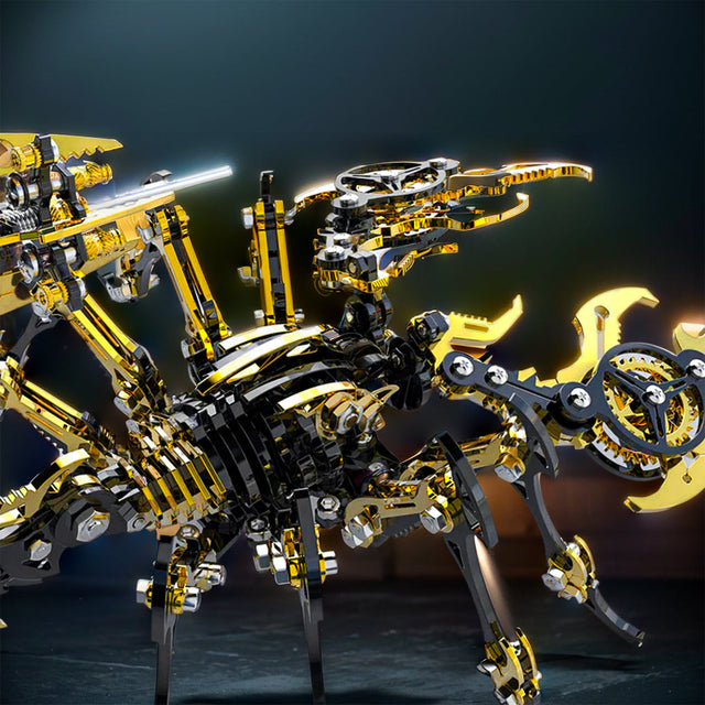 3D Metal Black Gold  Scorpion King Assembly Educational Puzzle DIY Toy