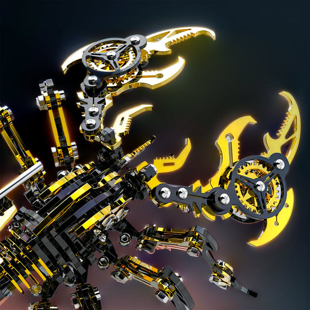 3D Metal Black Gold  Scorpion King Assembly Educational Puzzle DIY Toy