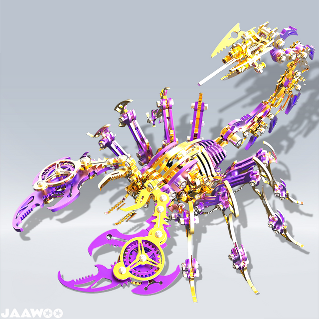 3D Metal Purple Gold  Scorpion King Assembly Educational Puzzle DIY Toy