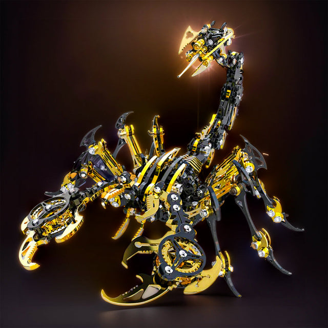 3D Metal Black Gold  Scorpion King Assembly Educational Puzzle DIY Toy