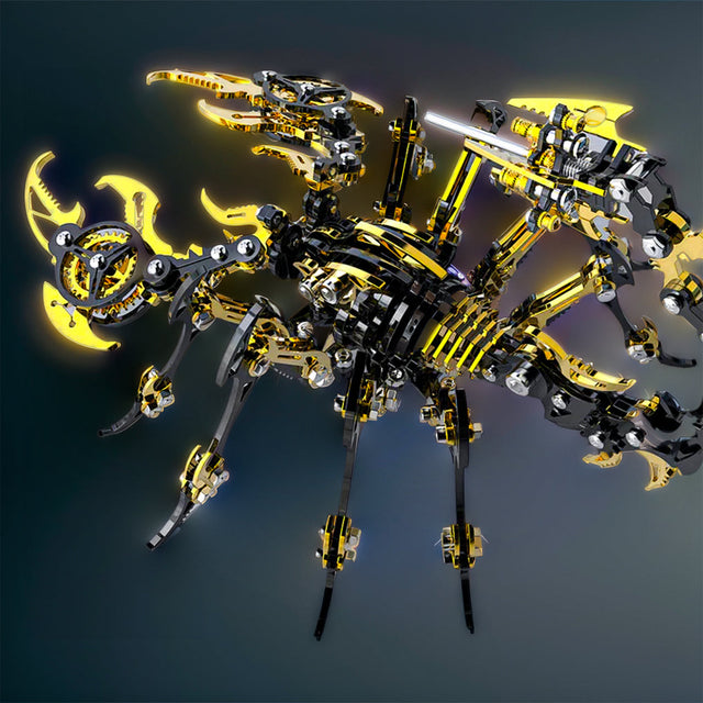 3D Metal Black Gold  Scorpion King Assembly Educational Puzzle DIY Toy