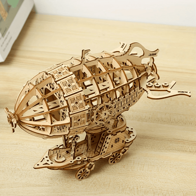 3D Wooden DlY Handmade Airship Assembled Model Building Kit Puzzle Toy