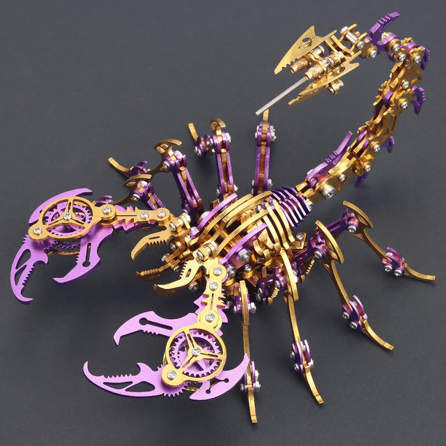 3D Metal Purple Gold  Scorpion King Assembly Educational Puzzle DIY Toy