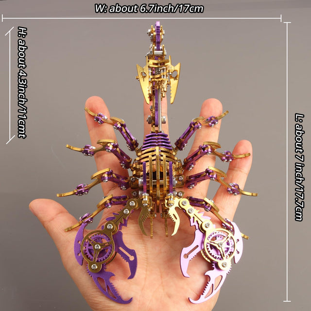 3D Metal Purple Gold  Scorpion King Assembly Educational Puzzle DIY Toy