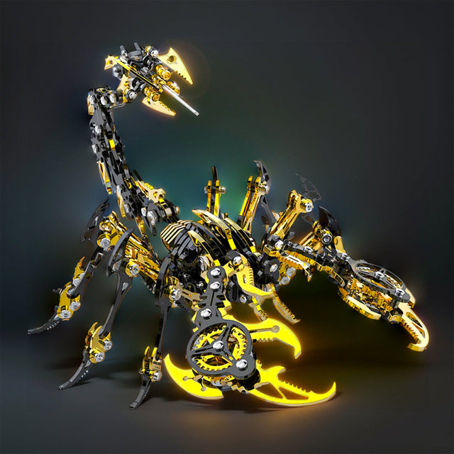 3D Metal Black Gold  Scorpion King Assembly Educational Puzzle DIY Toy