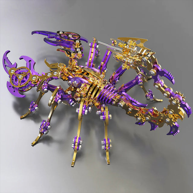 3D Metal Purple Gold  Scorpion King Assembly Educational Puzzle DIY Toy